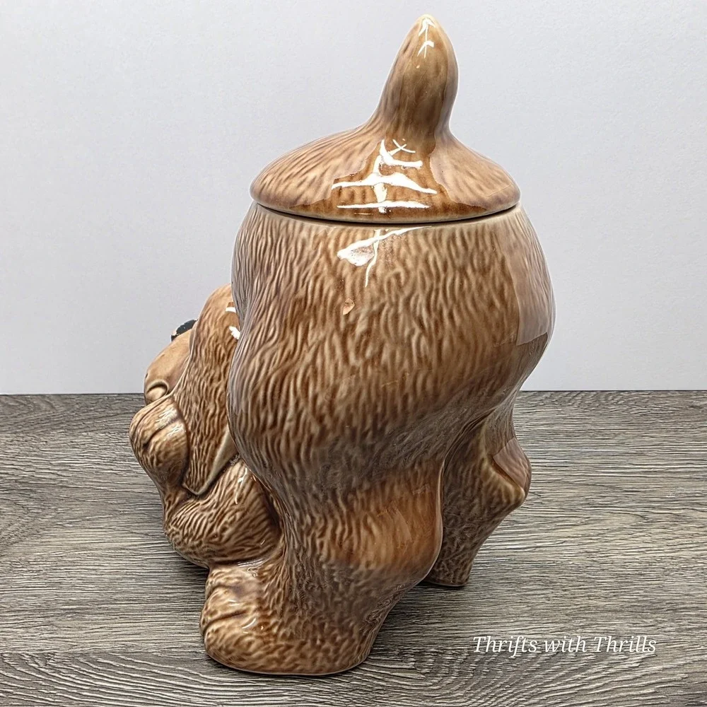 Vintage McCoy Brown Hound Dog Cookie Jar #0272 Canister
